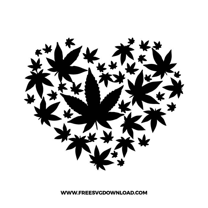Weed heart free SVG & PNG downloads, joint svg, marijuana svg, 420 svg, weed leaf svg, cannabis svg, stoner svg, skull svg, free cut files