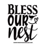 Bless our nest free SVG & PNG, SVG Free Download,  SVG for Cricut Design Silhouette, svg files for cricut, flower svg, floral svg, spring svg, hello spring svg, spring life svg, quotes svg