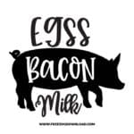 Eggs bacon milk SVG & PNG, funny kitchen svg, pot holder svg, chef svg, baking svg, cooking svg, kitchen sign svg, farmhouse svg, kitchen towel svg, pantry svg, farm svg, layered SVG Free Download,  SVG for Cricut Design Silhouette, svg files for cricut