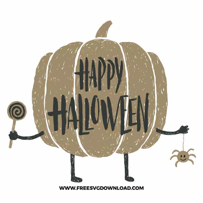 Happy halloween cute pumpkin SVG & PNG, SVG Free Download,  SVG for Cricut Design Silhouette, svg files for cricut, halloween free svg
