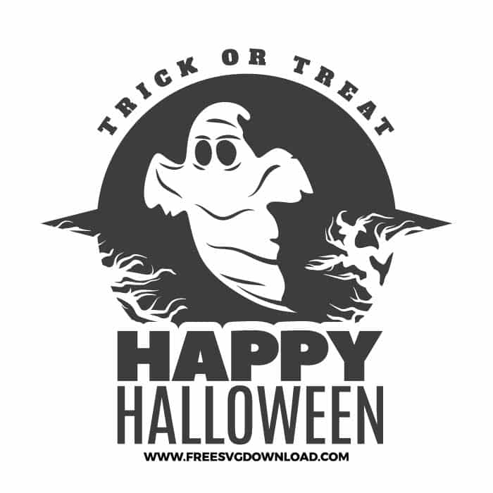 Happy halloween ghost SVG & PNG, SVG Free Download,  SVG for Cricut Design Silhouette, svg files for cricut, halloween free svg