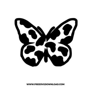 Cow Print Butterfly Free SVG File