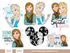 Frozen Elsa free SVG & PNG cut files | Free SVG Download