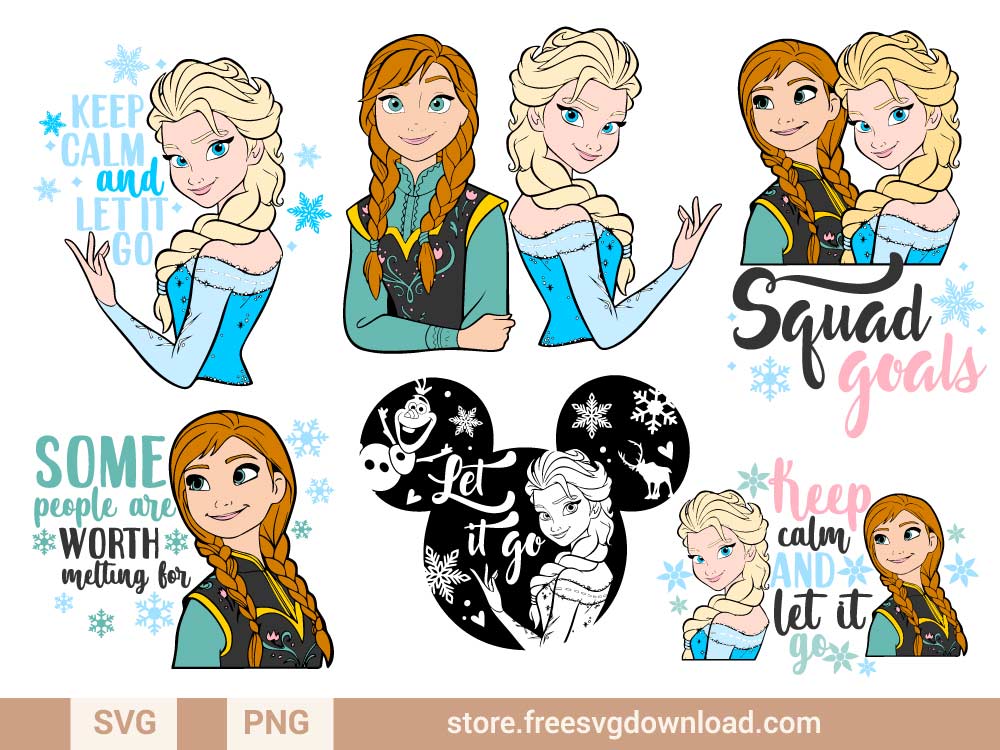 Frozen Elsa free SVG & PNG cut files | Free SVG Download