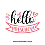 Hello preschool free SVG & PNG, SVG Free Download,  SVG for Cricut Design Silhouette, teacher svg, school svg, kindergarten svg, pencil svg, first grade svg, second grade svg, back to school svg, school supply svg