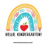 Kindergarten rainbow free SVG & PNG, SVG Free Download,  SVG for Cricut Design Silhouette, teacher svg, school svg, kindergarten svg, pencil svg, first grade svg, second grade svg, back to school svg, school supply svg