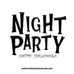 Night party happy halloween SVG & PNG, SVG Free Download,  SVG for Cricut Design Silhouette, svg files for cricut, halloween free svg