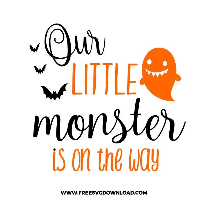 Our little monster is on the way SVG & PNG, SVG Free Download, SVG for Cricut Design Silhouette, svg files for cricut, halloween free svg, spooky free svg, baby svg, pregnant svg, mom svg, new born svg, boo svg fall svg, pumpkin svg, happy halloween svg