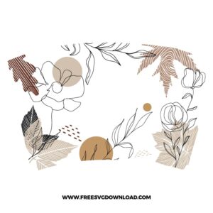 Autumn Starbucks Wrap free SVG & PNG, SVG Free Download, SVG for Cricut Design Silhouette, fall svg, leaf svg, flower svg, starbucks svg