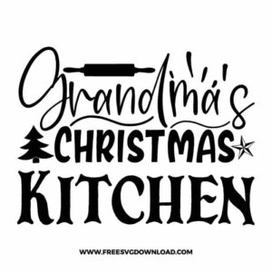 Grandma's Christmas Kitchen Free SVG & PNG cut files SVG & PNG, funny kitchen svg, pot holder svg, chef svg, baking svg, cooking svg, kitchen sign svg, farmhouse svg, kitchen towel svg, pantry svg, farm svg, layered SVG Free Download,  SVG for Cricut Design Silhouette, svg files for cricut