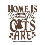 Home Is Where My Cats Are free SVG & PNG free downloads. You can use cut files with Silhouette Studio, Cricut for your DIY projects.