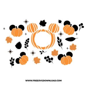 Mickey Pumpkin Starbucks Wrap Free SVG File