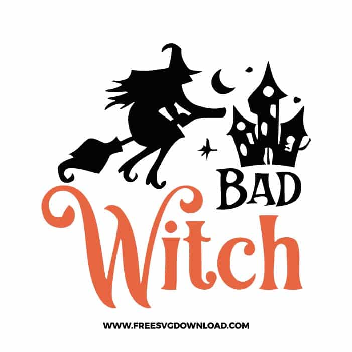 Bad witch free SVG & PNG, SVG Free Download,  SVG for Cricut Design Silhouette, svg files for cricut, halloween free svg, spooky svg