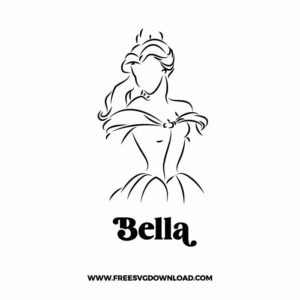 Bella SVG & PNG, SVG Free Download, svg files for cricut, svg files for Silhouette, separated svg, trending svg, disney svg, svg for kids, cartoon svg, disney princess svg, princess svg, beauty and the beast svg