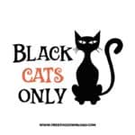 Black cats only free SVG & PNG, SVG Free Download,  SVG for Cricut Design Silhouette, svg files for cricut, halloween free svg, spooky svg