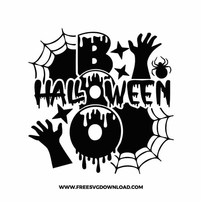 Boo Halloween white free SVG & PNG, SVG Free Download,  SVG for Cricut Design Silhouette, svg files for cricut, halloween free svg, spooky svg