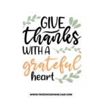 Give thanks with a grateful heart SVG & PNG, SVG Free Download,  SVG for Cricut Design Silhouette, svg files for cricut, quotes svg, popular svg, funny svg, thankful svg, fall svg, autumn svg, blessed svg, pumpkin svg, grateful svg, happy fall svg, thanksgiving svg, fall leaves svg, fall welcome svg