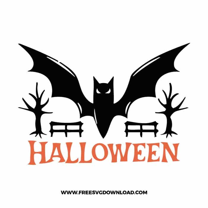 Halloween bat 2 free SVG & PNG, SVG Free Download,  SVG for Cricut Design Silhouette, svg files for cricut, halloween free svg, spooky svg