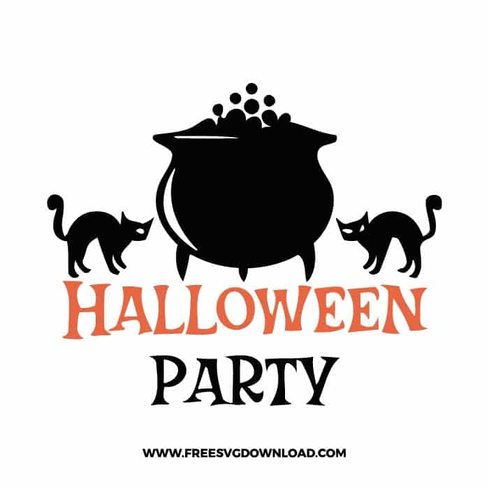Halloween party 2 free SVG & PNG, SVG Free Download,  SVG for Cricut Design Silhouette, svg files for cricut, halloween free svg, spooky svg