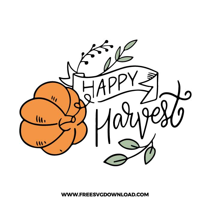Happy harvest SVG & PNG, SVG Free Download,  SVG for Cricut Design Silhouette, svg files for cricut, quotes svg, popular svg, funny svg, thankful svg, fall svg, autumn svg, blessed svg, pumpkin svg, grateful svg, happy fall svg, thanksgiving svg, fall leaves svg, fall welcome svg