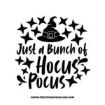 Just a bunch of hocus pocus free SVG & PNG, SVG Free Download,  SVG for Cricut Design Silhouette, svg files for cricut, halloween free svg, spooky svg