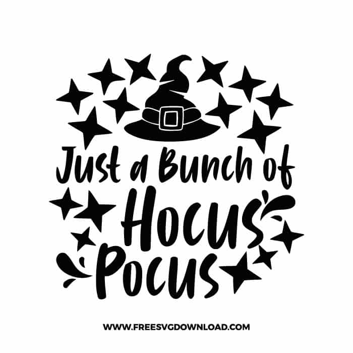 Just a bunch of hocus pocus free SVG & PNG, SVG Free Download,  SVG for Cricut Design Silhouette, svg files for cricut, halloween free svg, spooky svg