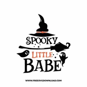 Spooky little babe free SVG & PNG, SVG Free Download,  SVG for Cricut Design Silhouette, svg files for cricut, halloween free svg, spooky svg