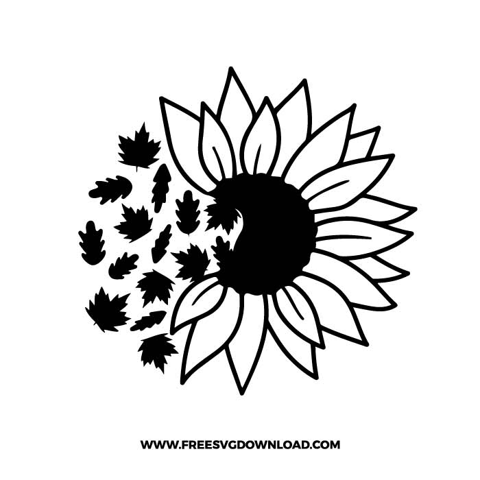 Sunflower fall leaf SVG & PNG free cut files - Free SVG Download