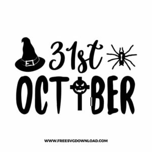 31st October free SVG & PNG, SVG Free Download,  SVG for Cricut Design Silhouette, svg files for cricut, halloween free svg, spooky svg