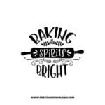 Baking Spirits Bright 2 SVG & PNG, SVG Free Download, svg files for cricut, Merry Christmas SVG, Santa svg, Christmas ornaments svg
