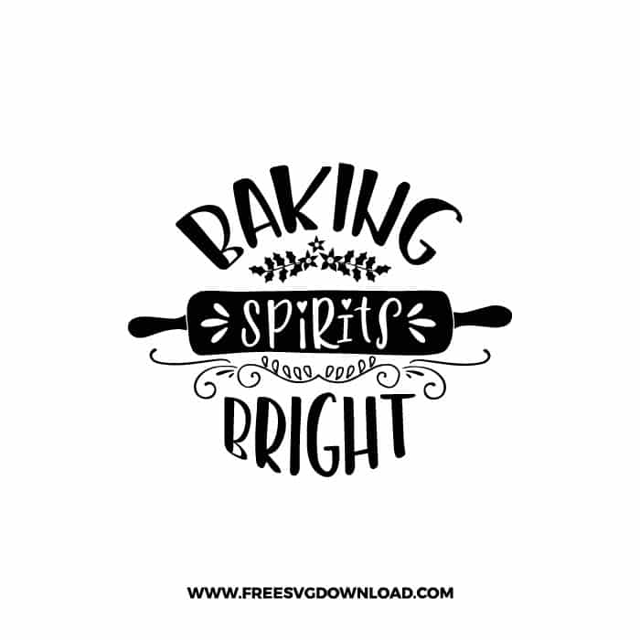 Baking Spirits Bright 2 SVG & PNG, SVG Free Download, svg files for cricut, Merry Christmas SVG, Santa svg, Christmas ornaments svg