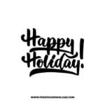 Happy Holiday SVG & PNG, SVG Free Download, svg files for cricut, Merry Christmas SVG, Santa svg, Christmas ornaments svg