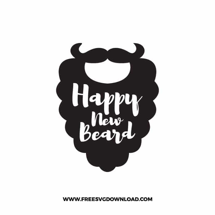 Happy New Beard SVG & PNG, SVG Free Download, svg files for cricut, Merry Christmas SVG, Santa svg, Christmas ornaments svg