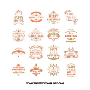 Happy New Year Bundle 2 SVG & PNG, SVG Free Download, svg files for cricut, Merry Christmas SVG, Santa svg, Christmas ornaments svg