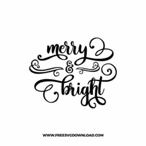 Merry & Bright 4 SVG & PNG, SVG Free Download, svg files for cricut, Merry Christmas SVG, Santa svg, Christmas ornaments svg