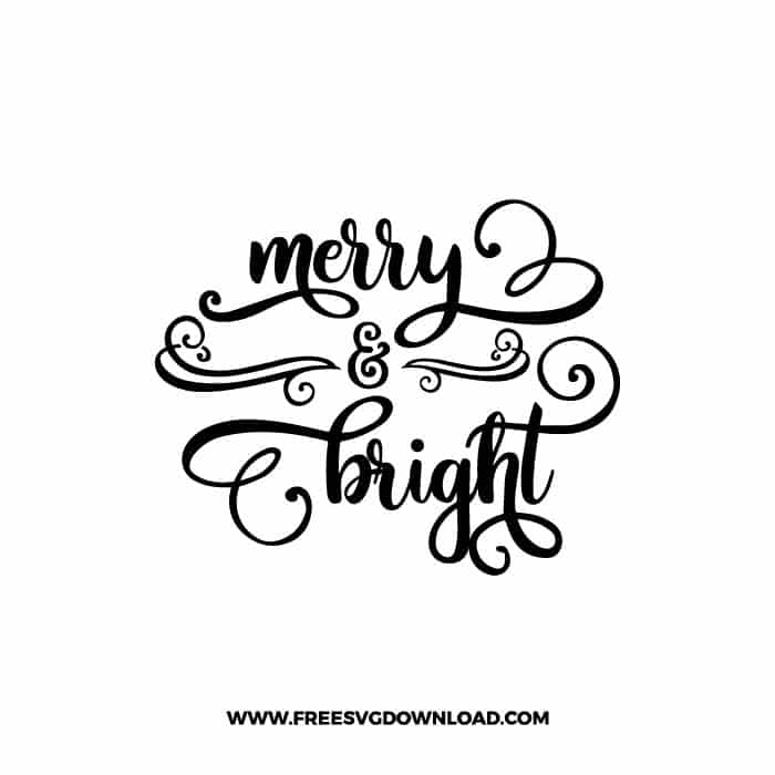 Merry & Bright 4 SVG & PNG, SVG Free Download, svg files for cricut, Merry Christmas SVG, Santa svg, Christmas ornaments svg