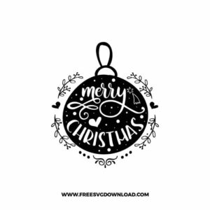 Merry Christmas Ornament Free SVG File