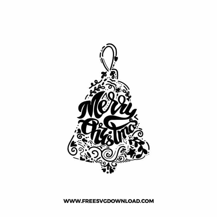 Merry Christmas Bell 2 SVG & PNG, SVG Free Download, svg files for cricut, Merry Christmas SVG, Santa svg, Christmas ornaments svg