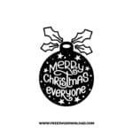 Merry Christmas Everyone SVG & PNG, SVG Free Download, svg files for cricut, Merry Christmas SVG, Santa svg, Christmas ornaments svg