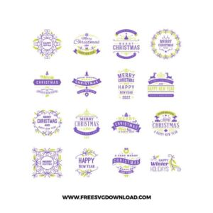 Merry Christmas Purple Bundle Free SVG File