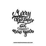 Merry Christmas and Happy New Year 2 SVG & PNG, SVG Free Download, svg files for cricut, Merry Christmas SVG, Santa svg, Christmas ornaments svg