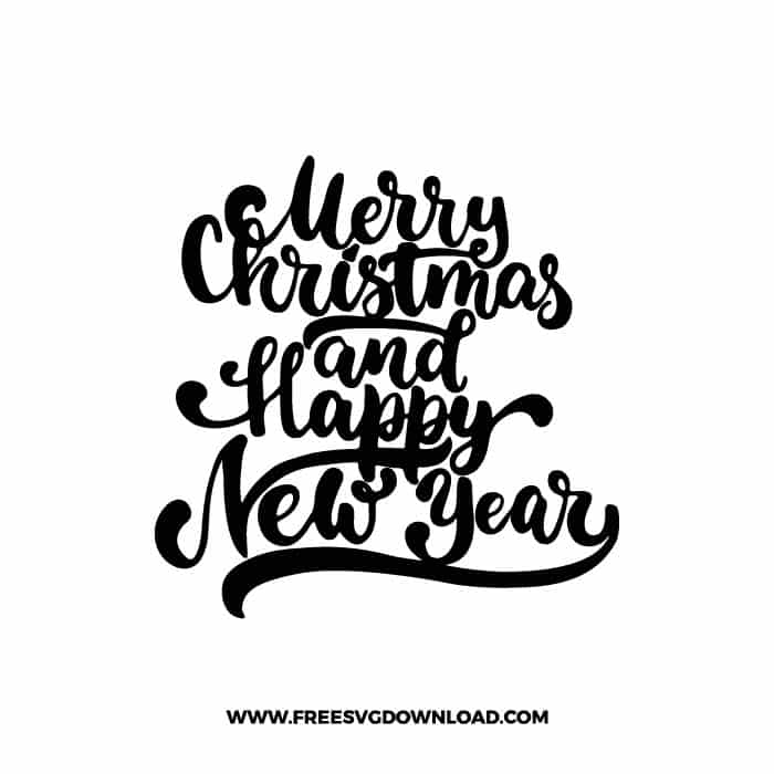 Merry Christmas and Happy New Year 3 SVG & PNG, SVG Free Download, svg files for cricut, Merry Christmas SVG, Santa svg, Christmas ornaments svg