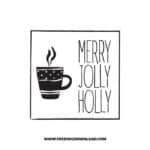Merry Holly Jolly Coffee SVG & PNG, SVG Free Download, svg files for cricut, Merry Christmas SVG, Santa svg, Christmas ornaments svg