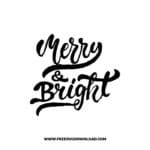 Merry and Bright 6 SVG & PNG, SVG Free Download, svg files for cricut, Merry Christmas SVG, Santa svg, Christmas ornaments svg