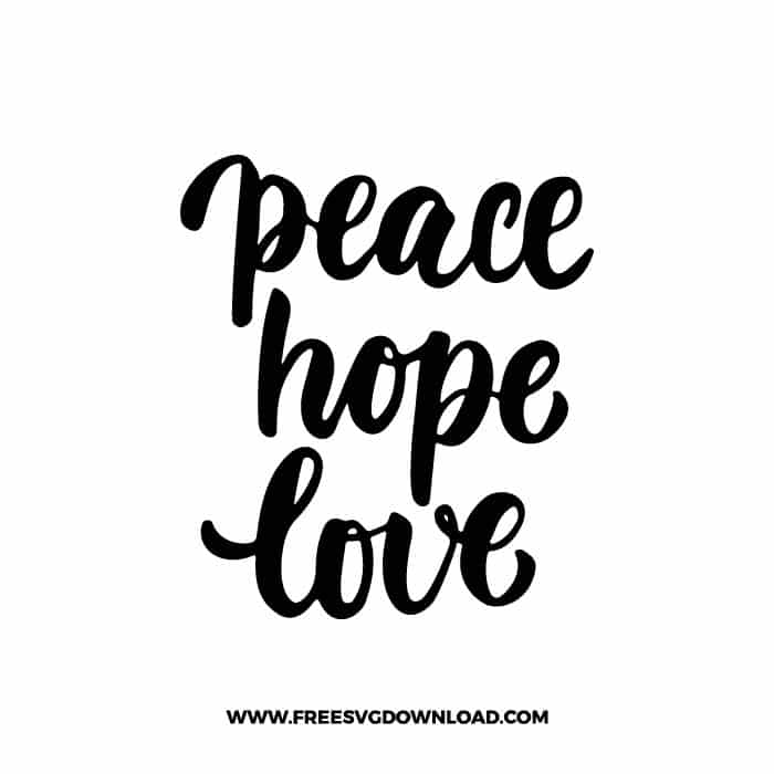 Peace Hope Love SVG & PNG, SVG Free Download, svg files for cricut, Merry Christmas SVG, Santa svg, Christmas ornaments svg