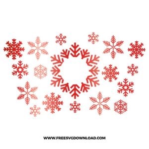Snowflakes Starbucks Wrap free SVG & PNG, SVG Free Download, svg files for cricut, free starbucks wrap svg, winter svg, Merry Christmas SVG
