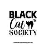 Black cat society SVG & PNG Halloween cut files