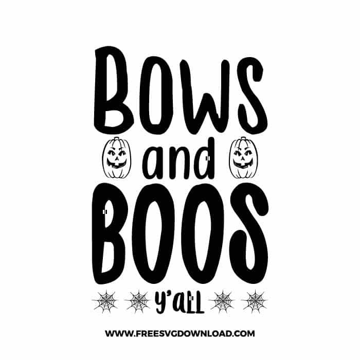 Bows and boos web free SVG & PNG, SVG Free Download,  SVG for Cricut Design Silhouette, svg files for cricut, halloween free svg, spooky svg