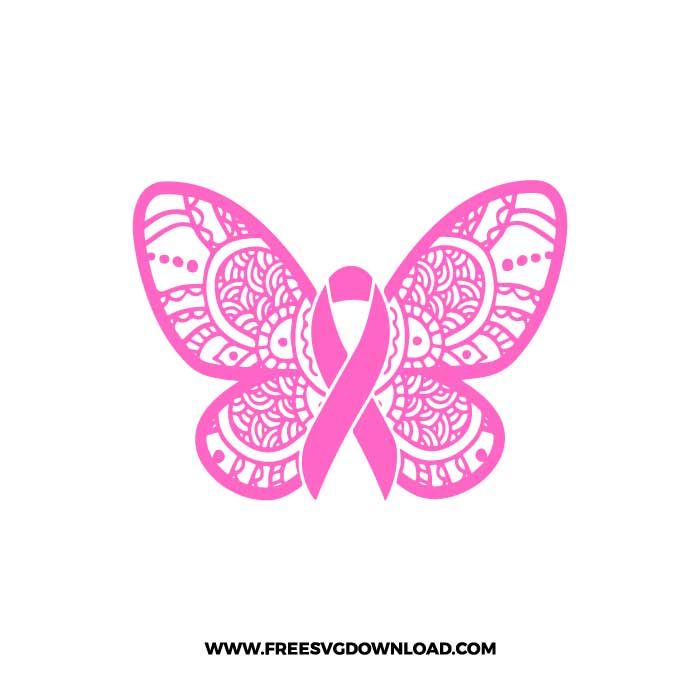 Breast Cancer Butterfly SVG & PNG, SVG Free Download, SVG for Cricut Design Silhouette, svg files for cricut, quotes svg, popular svg, breast cancer svg, warrior svg, caner ribbon svg, pink ribbon svg, heart ribbon svg, hope svg, cure svg, heal cancer svg, fight cancer, faith svg