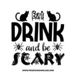 Eat drink and be scary cat free SVG & PNG, SVG Free Download,  SVG for Cricut Design Silhouette, svg files for cricut, halloween free svg, spooky svg
